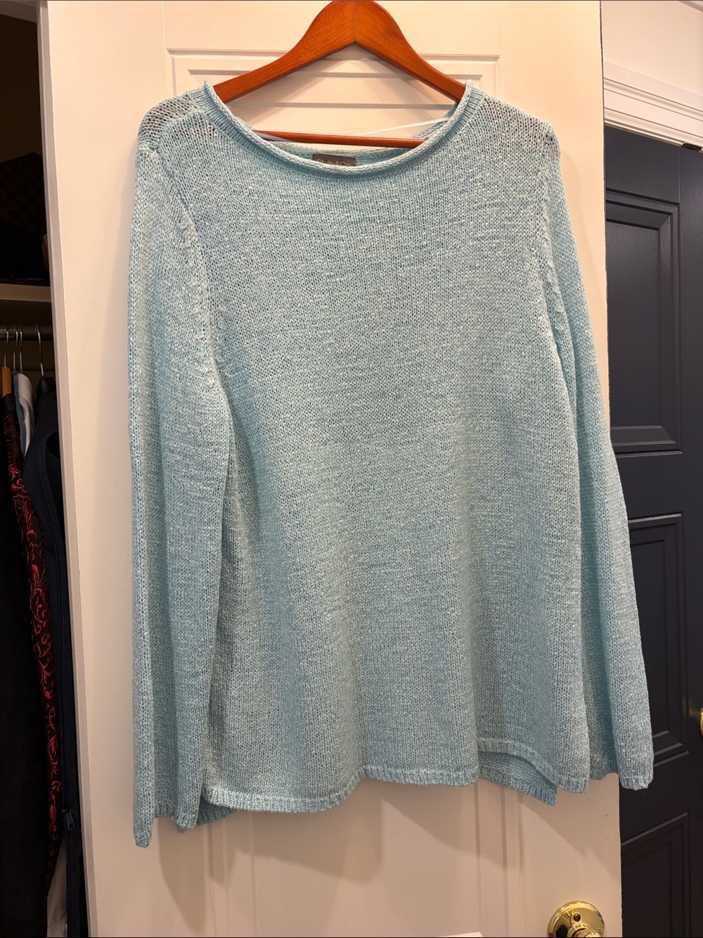 Style & Co. Light Blue Knit Crewneck Sweater